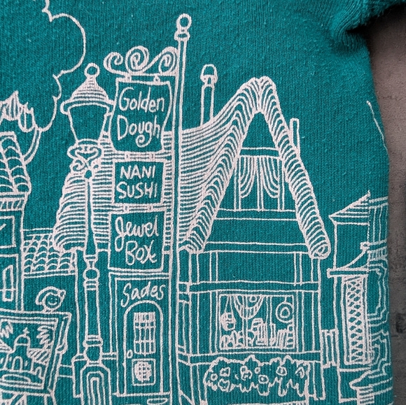 Vintage Crazy shirts Carmel By The Sea Green All over Graphic Sweatshirt Medium - Picture 15 of 15